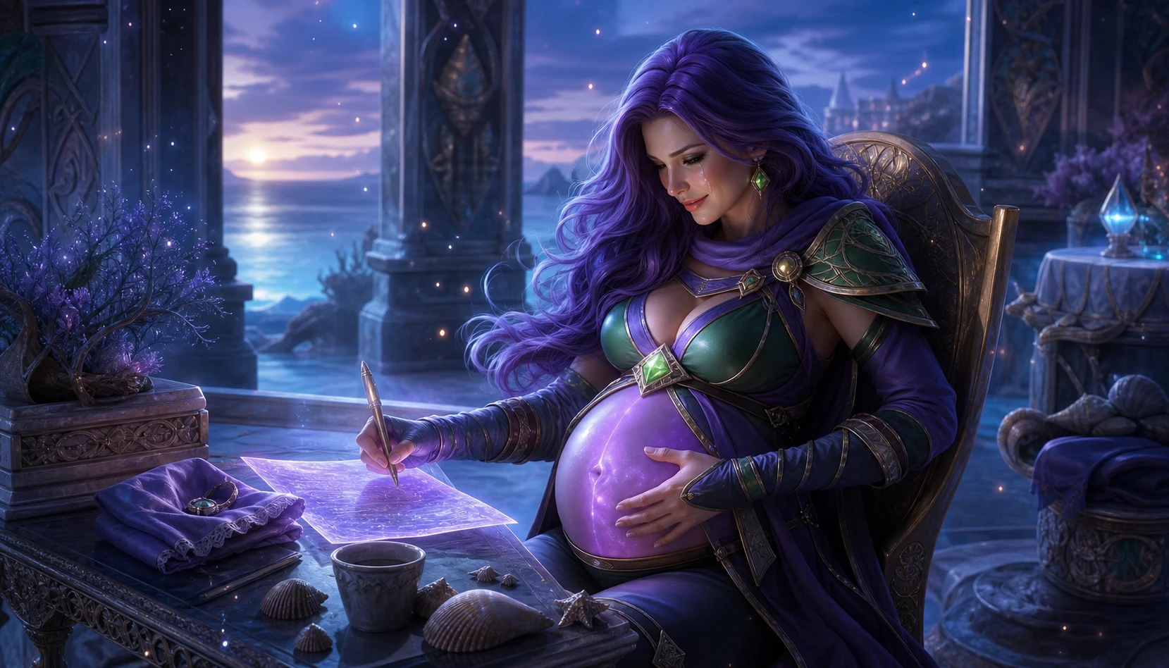 Eirene escreve uma carta luminosa para Niamh antes do trabalho de parto