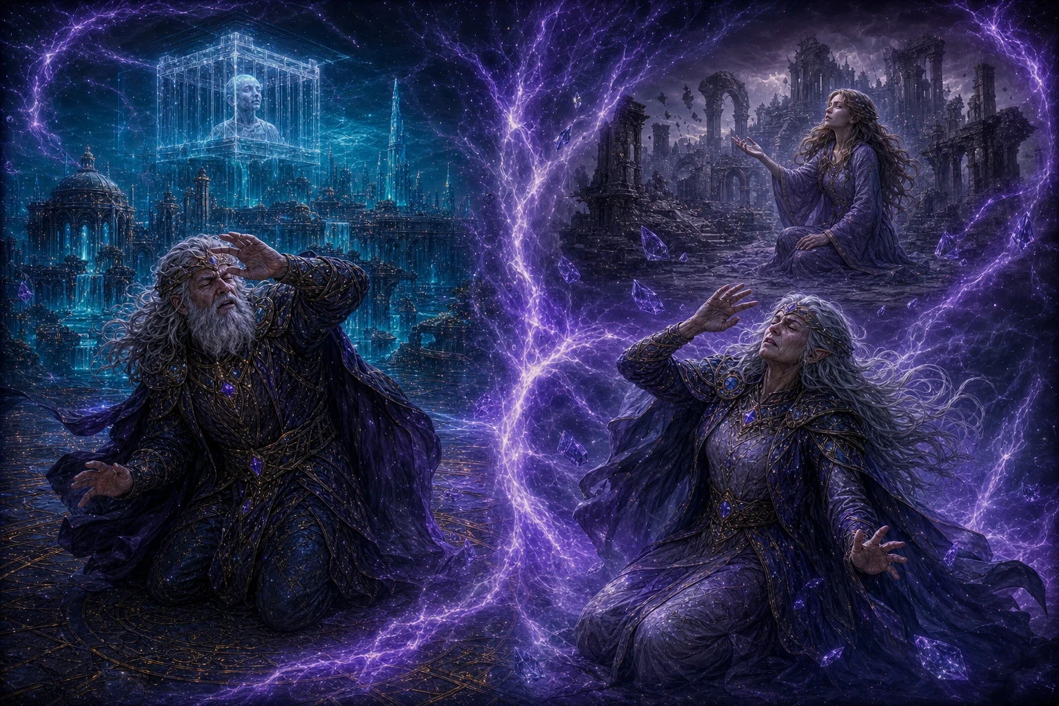 Maelor e Thaleia veem futuros opostos ao serem atingidos pela onda de Niamh