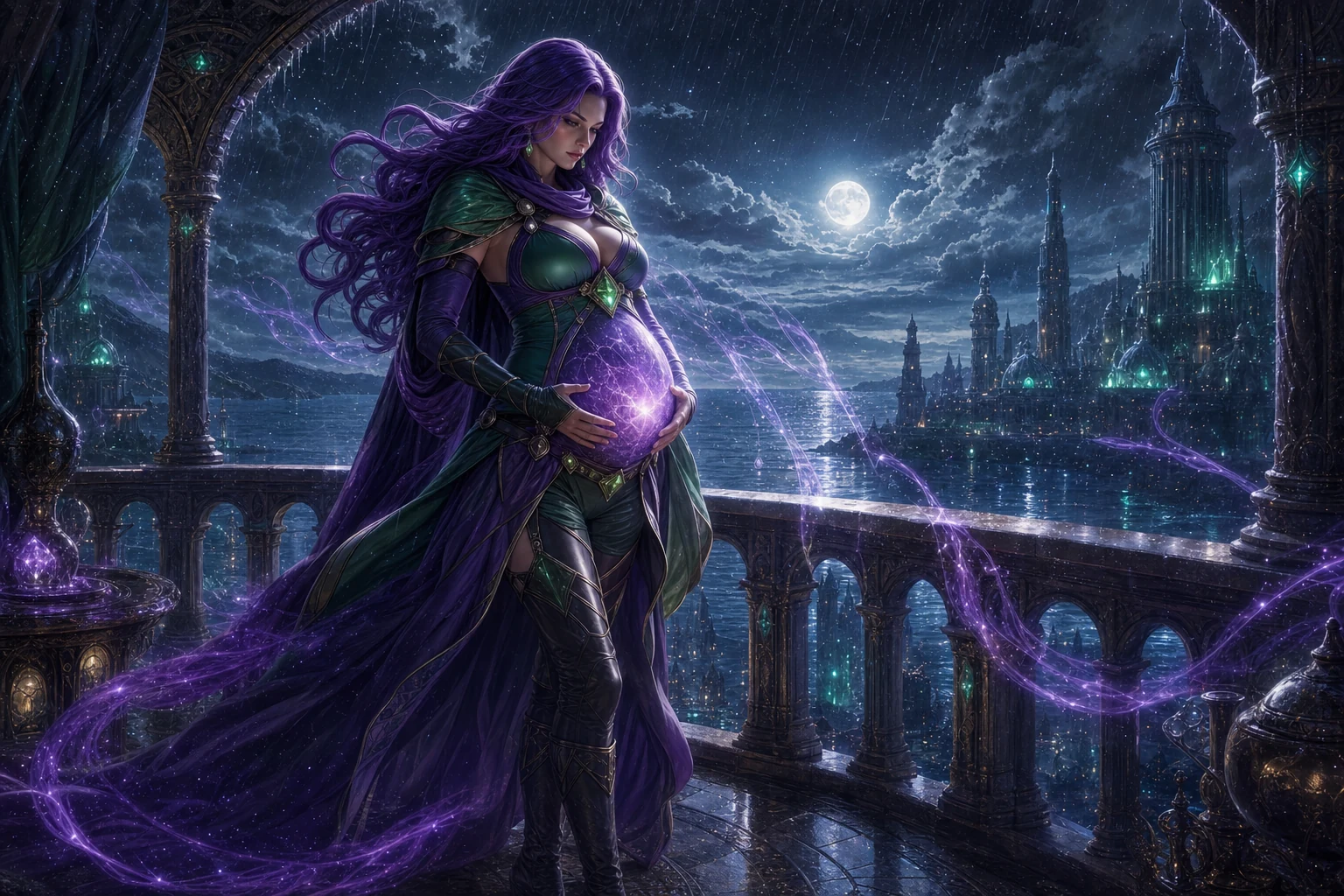 Eirene permanece acordada na varanda enquanto a luz de Niamh dobra a chuva