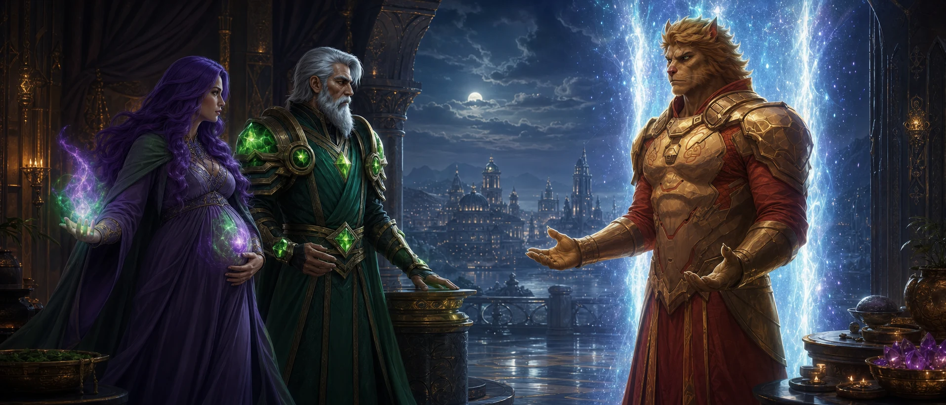 WindFur chega por um portal de Sirius diante de Eirene e Cyan apreensivos
