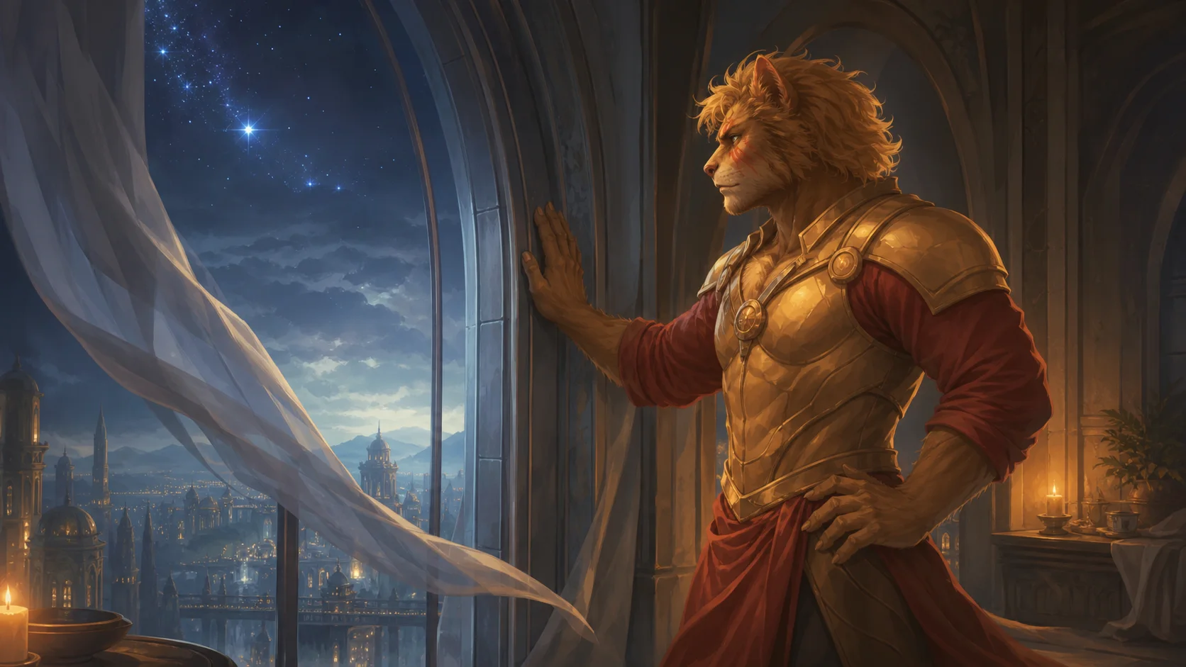 WindFur vigia Sirius pela janela de um templo atlante durante o nascimento