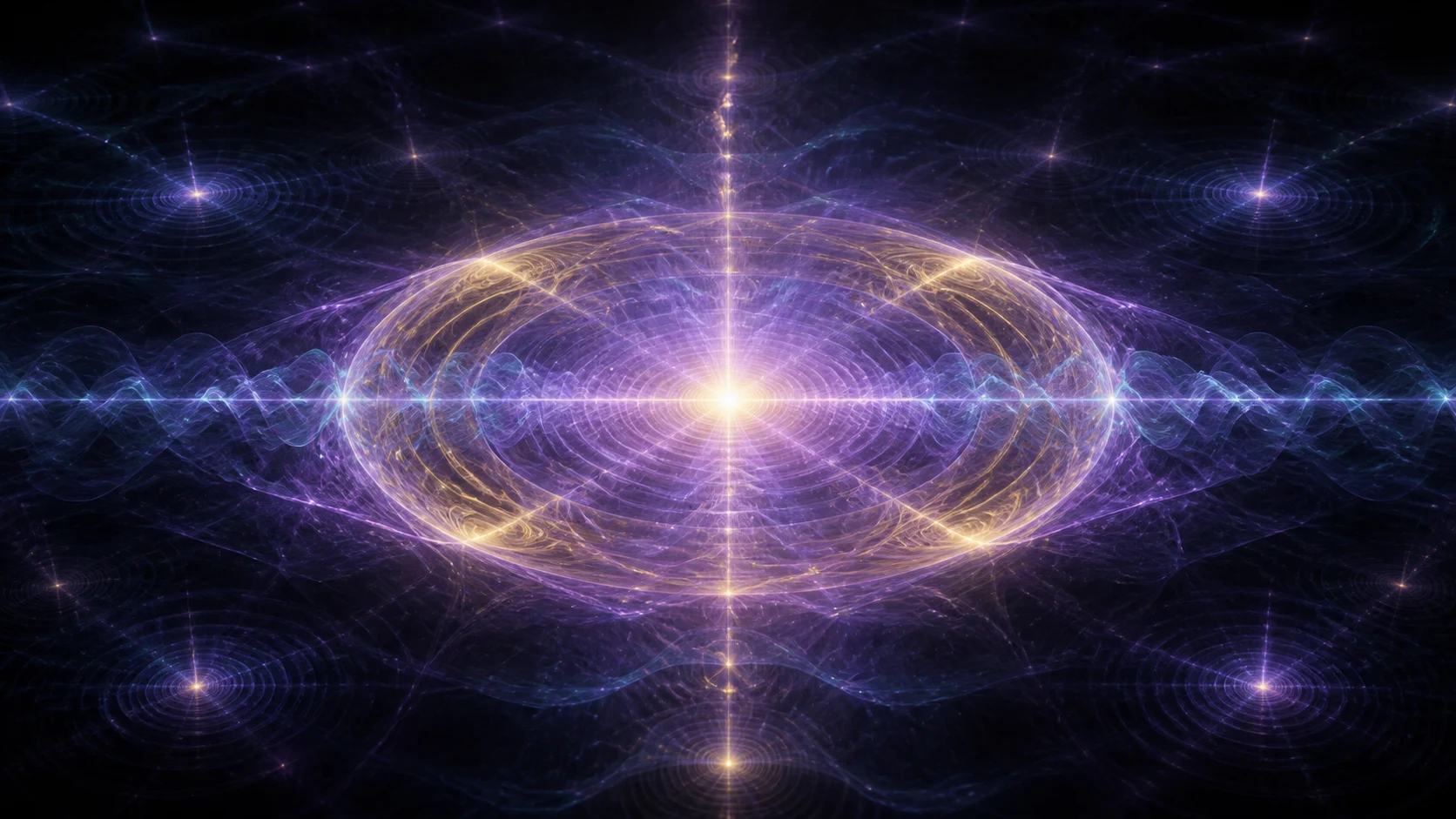 Campo toroidal forma um núcleo luminoso estável conectado a outros nós por filamentos de energia.