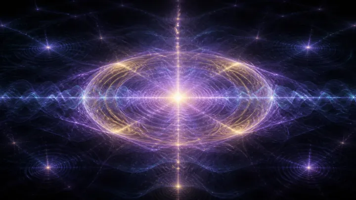 Campo toroidal forma um núcleo luminoso estável conectado a outros nós por filamentos de energia.