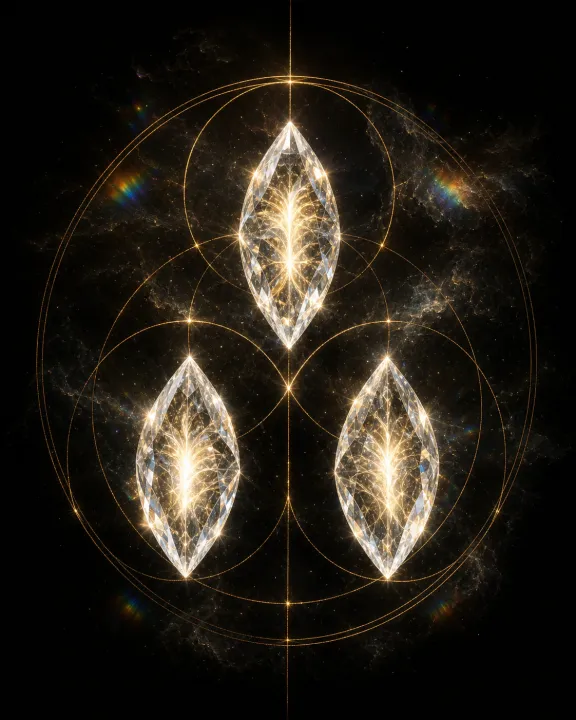 Representação artística original de Silmarils — a luz que ninguém consegue possuir no padrão visual Geometria Oculta